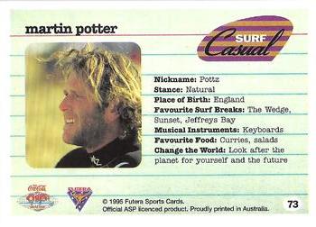 1995 Futera #73 Martin Potter Back